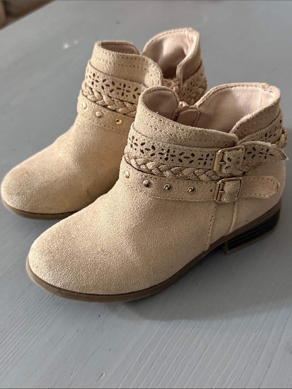 Jumping bean Suede Ankle Boots with Buckles
